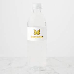 Etiqueta Para Botella De Agua Mariposa