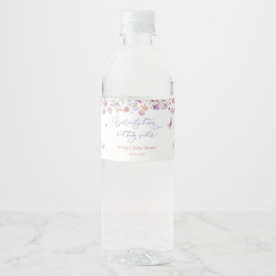 Etiqueta Para Botella De Agua Mariposa Jardín Floral Baby Shower