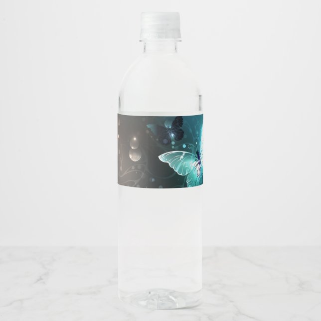 Etiqueta Para Botella De Agua Mariposas nocturnas (Anverso)
