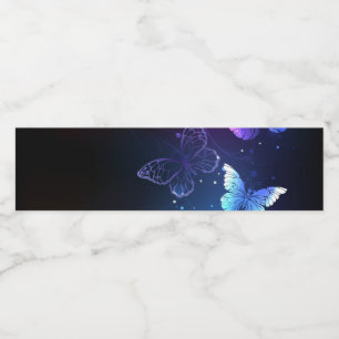 Etiqueta Para Botella De Agua Mariposas nocturnas brillantes