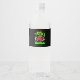 Etiqueta Para Botella De Agua Math Teachers Brains Skeleton Halloween