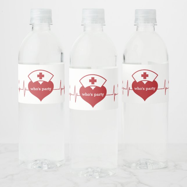 Etiqueta Para Botella De Agua Médica, Enfermería, médico, hospital (Botellas)