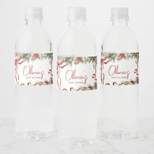 Etiqueta Para Botella De Agua Merry Little Navidades Santa Baby Shower
