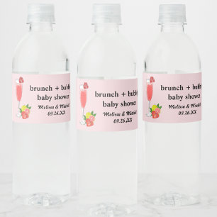 Etiqueta Para Botella De Agua Mimosa de Baby Shower Brunch and Bubbly