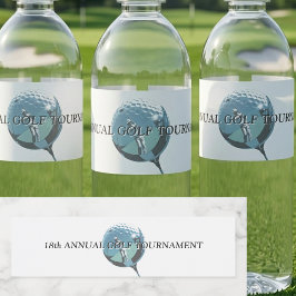 Etiqueta Para Botella De Agua Minimalist Golf Coach Academy Metallic Blue