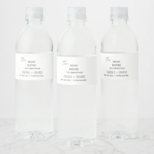 Etiqueta Para Botella De Agua Minimalista La Noche Antes De La Cena Del Ensayo