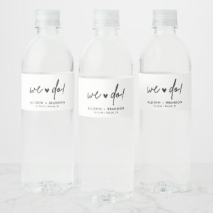 Etiqueta Para Botella De Agua Minimalista moderno hacemos Boda