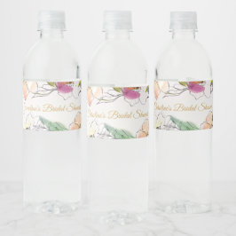 Etiqueta Para Botella De Agua Moda acuarela moderna Floral Baby Bridal Shower