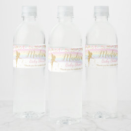 Etiqueta Para Botella De Agua Moda Arcoiris Chica Baby Shower Favor Wrapper