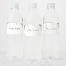 Etiqueta Para Botella De Agua Moda Floral Azul Hidrangea Boda de eventos