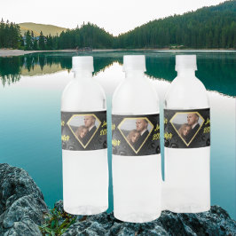 Etiqueta Para Botella De Agua Moderna y elegante Boda personalizada de diamante