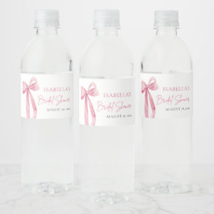 Etiqueta Para Botella De Agua Moderna y elegante ducha de novias Rubor de cinta 