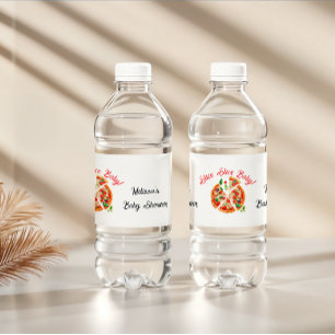 Etiqueta Para Botella De Agua Moderno Fiesta italiano de pizza Slice Slice Baby