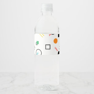 Etiqueta Para Botella De Agua Moderno, lúdico, fresco, moderno, geométrico Memph