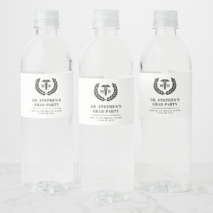 Etiqueta Para Botella De Agua Moderno Médico de Medicine Med School Graduado