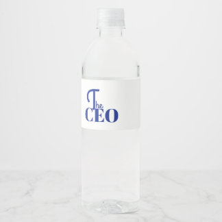 Etiqueta Para Botella De Agua Moderno Minimal El CEO Azul