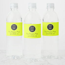 Etiqueta Para Botella De Agua Moderno Minimalista Neon Amarillo logotipo moderno