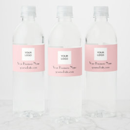 Etiqueta Para Botella De Agua Moderno Minimalista Rosa Beige Logo personalizado 