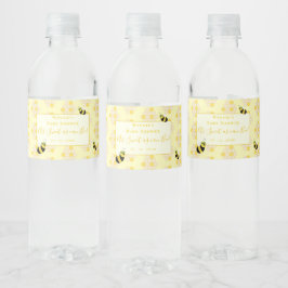Etiqueta Para Botella De Agua Moderno Pastel amarillo Bumble Bee Personalizado B