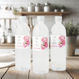Etiqueta Para Botella De Agua Moderno Stand Exótico Alto Y SEA Fabuloso Flamingo