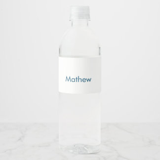 Etiqueta Para Botella De Agua monograma de letra inicial simple agregar su nombr