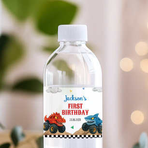 Etiqueta Para Botella De Agua Monster Camión Niños Etiqueta de Botella de Agua d