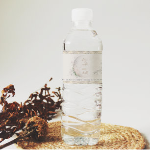 Etiqueta Para Botella De Agua Moon Child   Boho Hippie Baby Shower