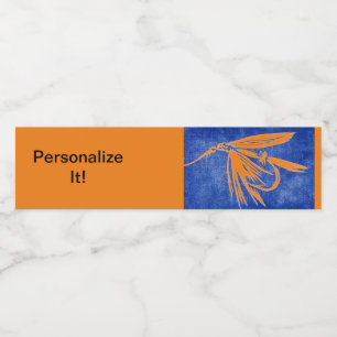 Etiqueta Para Botella De Agua Mosca húmeda genérica, atadura de mosca, arte de p