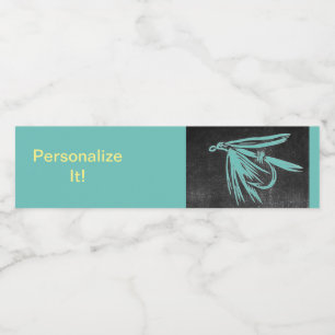 Etiqueta Para Botella De Agua Mosca húmeda genérica, atadura de mosca, arte de p