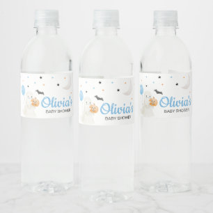 Etiqueta Para Botella De Agua Muchacho halloween, pequeño bote casi se debe a Ba
