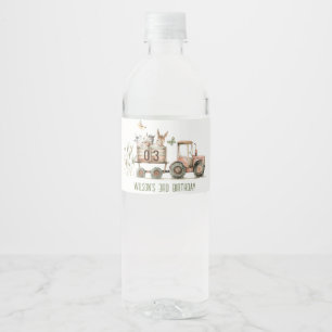 Etiqueta Para Botella De Agua Nacimiento de animales de la granja de roya roja T