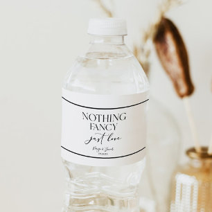 Etiqueta Para Botella De Agua Nada Fancy Ama Solamente Al Boda Casual Minimalist
