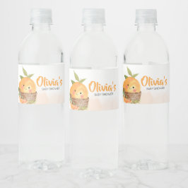 Etiqueta Para Botella De Agua Naranja Citrus Little Cutie Baby Shower