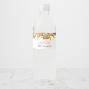 Etiqueta Para Botella De Agua Naranja de cítricos botánicos Pequeña Cutie Baby S