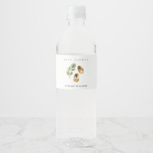 Etiqueta Para Botella De Agua Naranja de óxido verde lindo  zapatos Foliage Bab