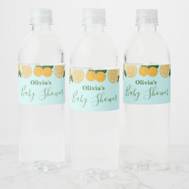 Etiqueta Para Botella De Agua Naranja Fiesta Fruit Fresh Baby Shower