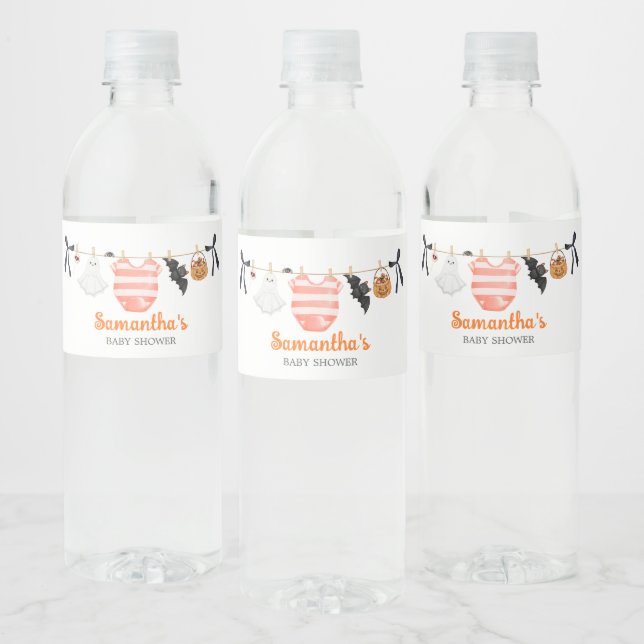 Etiqueta Para Botella De Agua Naranja Little Boo Baby Shower (Botellas)
