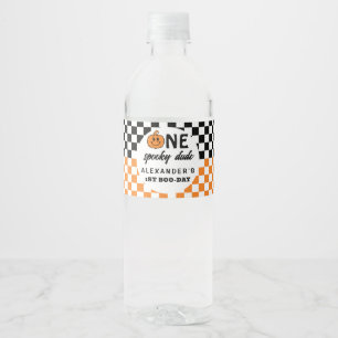 Etiqueta Para Botella De Agua Naranja Un Chico Espeluznante Cumpleaños 1 Hallowe