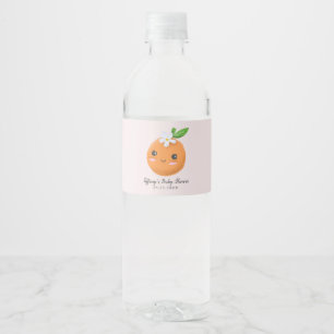 Etiqueta Para Botella De Agua Naranjas de temas pequeños rosados Baby Shower