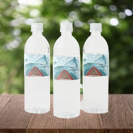 Etiqueta Para Botella De Agua Naturaleza acuarela moderna Véase La Cita Mundial