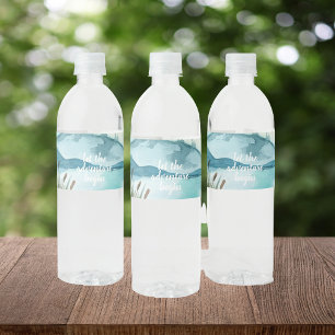 Etiqueta Para Botella De Agua Naturaleza acuática moderna Empecemos la aventura