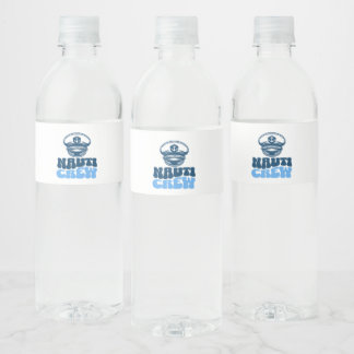 Etiqueta Para Botella De Agua nauti bachelorette party navy blue