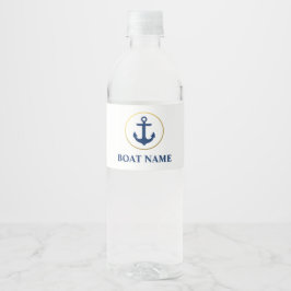 Etiqueta Para Botella De Agua Nautical Bote Nombre Anchor Blanco