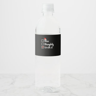 Etiqueta Para Botella De Agua Navidad Divertida Traviesa Vale La Pena