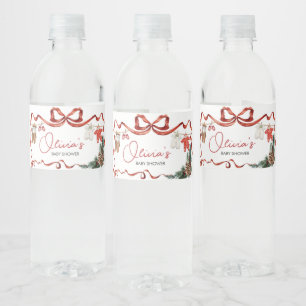 Etiqueta Para Botella De Agua Navidades de ropa de bebé de Santa Claus Baby Show