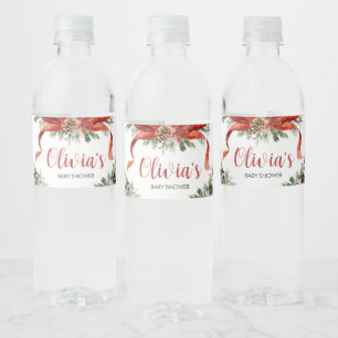 Etiqueta Para Botella De Agua Navidades Feliz Pequeño Baby Shower