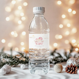 Etiqueta Para Botella De Agua Navidades Santa Baby Girl Shower