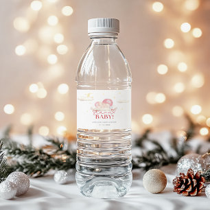 Etiqueta Para Botella De Agua Navidades Santa Baby Girl Shower