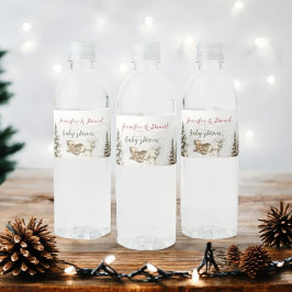 Etiqueta Para Botella De Agua Navidades Santa Baby Winter Red Green Baby Shower