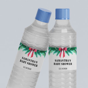 Etiqueta Para Botella De Agua Navidades Winter Baby Shower
